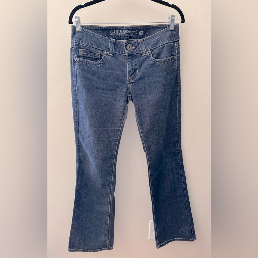 Vintage Y2K Casual GUESS Denim Daredevil Boot Cut Stretch Medium Wash Jeans 29